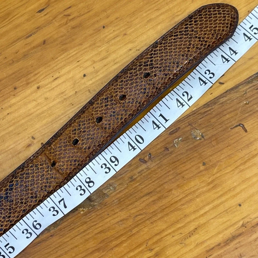Mens Belt Brown Snake Print Genuine Leather Italian Style 38-42